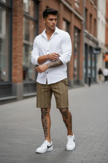 Pantaloni scurti casual, cu imprimeu, 13128 D12-1