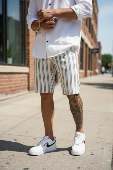 Pantaloni scurti casual, cu imprimeu, 13129 D6-2.2