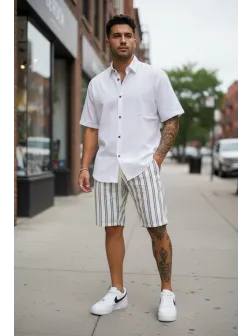 Pantaloni scurti casual, cu imprimeu, 13129 D6-2.2