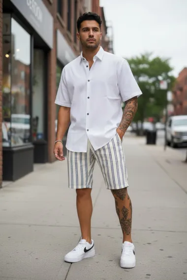 Pantaloni scurti casual, cu imprimeu, 13129 D6-2.2