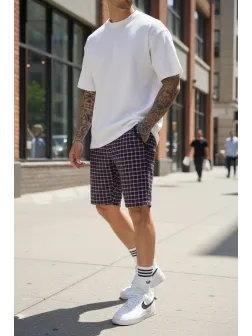 Pantaloni scurti casual, cu imprimeu, 13134 D4-3.2