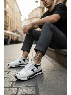 Adidasi barbati casual, albi A105 Adidasi barbati casual, albi A105