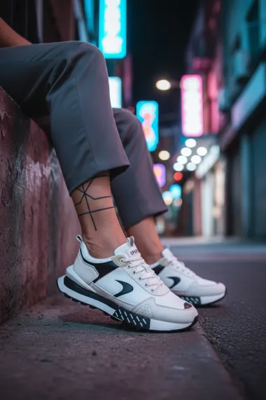 Adidasi barbati casual, albi A105 