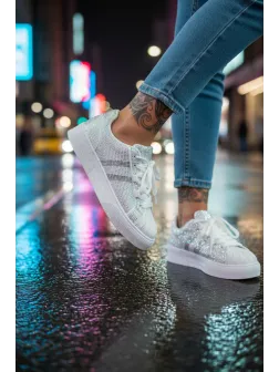 Adidasi dama casual albi M2095