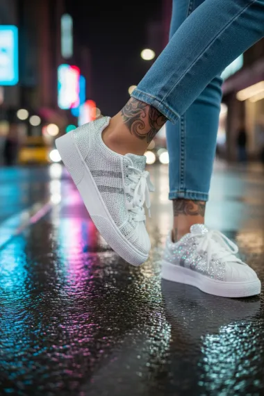 Adidasi dama casual albi M2095 N9-2