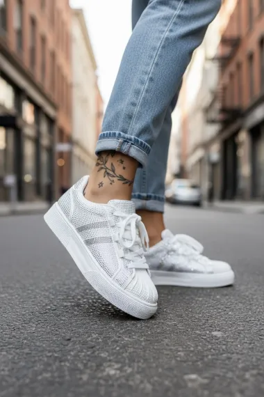 Adidasi dama casual albi M2095 N9-2