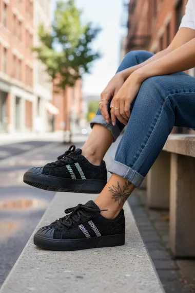 Adidasi dama casual negri M2095 N9-2