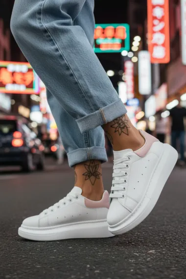 Adidasi dama casual albi A2906 T5-3