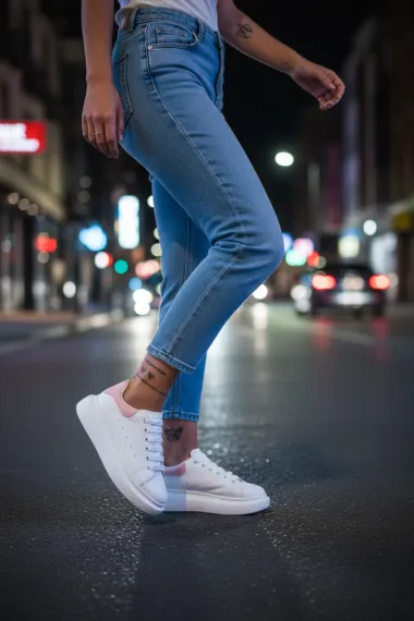 Adidasi dama casual albi A2906 T5-3