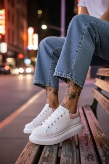 Adidasi dama casual albi A2906 T5-3