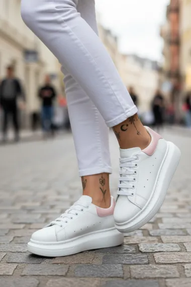 Adidasi dama casual albi A2906 T5-3