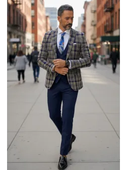 Sacou barbati in carouri slim fit B5289 12-1.2 Sacou barbati in carouri slim fit B5289 12-1.2