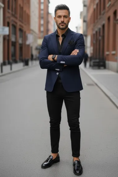 Sacou barbati bleumarin slim fit B8287 90-5