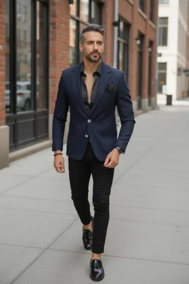 Sacou barbati bleumarin slim fit B8287 90-5