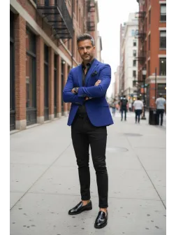 Sacou barbati slim fit bleumarin B8338 105 Sacou barbati slim fit bleumarin B8338 105