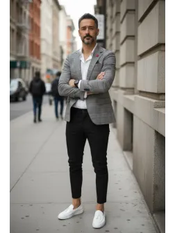 Sacou barbati slim fit in carouri 10198 18-1 Sacou barbati slim fit in carouri 10198 18-1