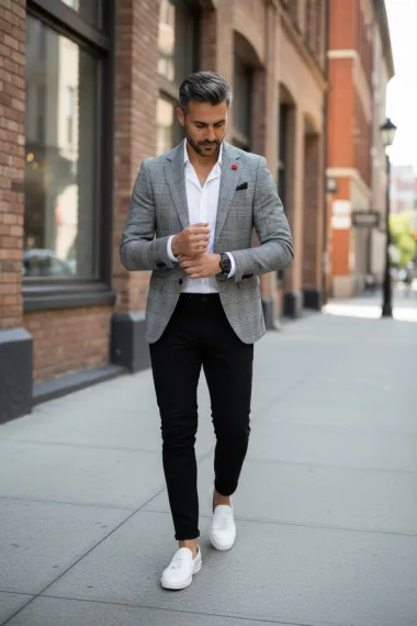 Sacou barbati slim fit in carouri 10198 18-1