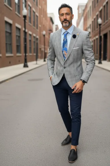 Sacou barbati slim fit gri 1031 20-4