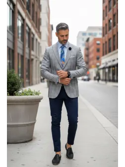 Sacou barbati slim fit gri 1031 20-4