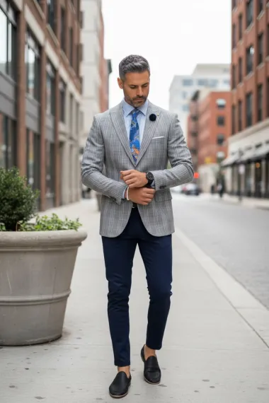 Sacou barbati slim fit gri 1031 20-4