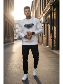 Bluza barbati slim fit, alba SA25