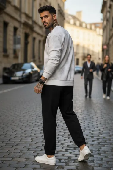 Bluza barbati slim fit, alba SA25