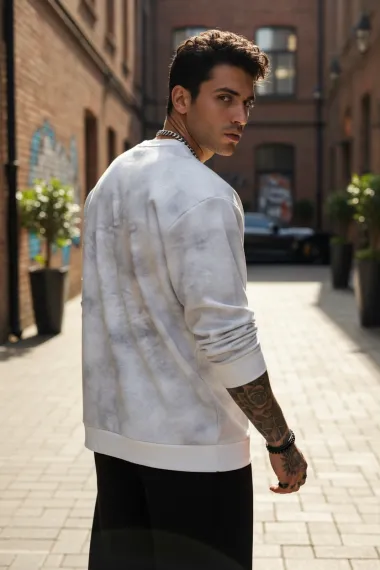 Bluza barbati slim fit, alba SA25