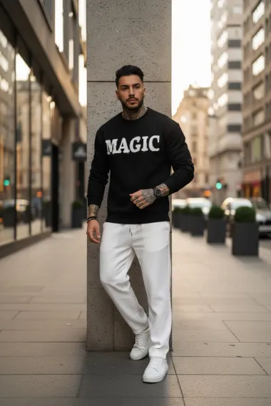 Bluza barbati slim fit, neagra SA27