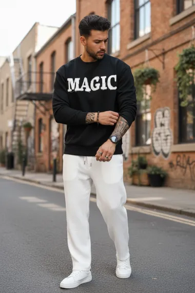 Bluza barbati slim fit, neagra SA27