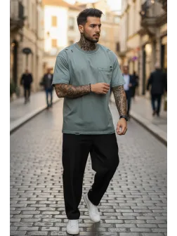 Tricou barbati, gri degrade, oversize, premium Y003 11-4.2 Tricou barbati, gri degrade, oversize, premium Y003 11-4.2