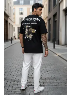 Tricou barbati, negru, oversize, premium Y027 11-4.2 Tricou barbati, negru, oversize, premium Y027 11-4.2