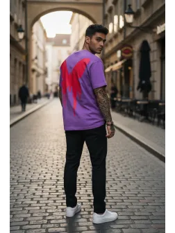 Tricou barbati, mov , oversize, premium Y265 11-5.1 Tricou barbati, mov , oversize, premium Y265 11-5.1