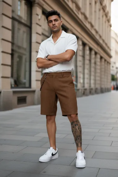 Pantaloni scurti casual, maro 13057 O3-6.3