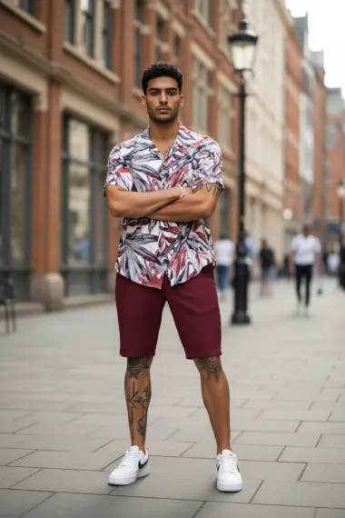 Pantaloni scurti casual, grena 13057 D3-2.2