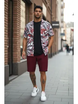 Pantaloni scurti casual, grena 13057 D3-2.2