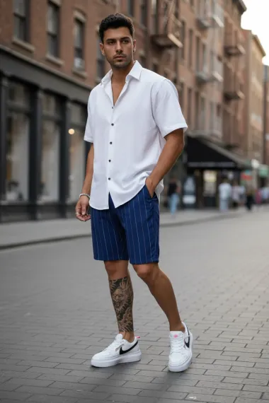 Pantaloni scurti casual, cu imprimeu, 13130