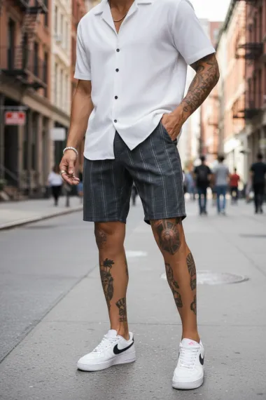 Pantaloni scurti casual, cu imprimeu, 13131 D4-1.3