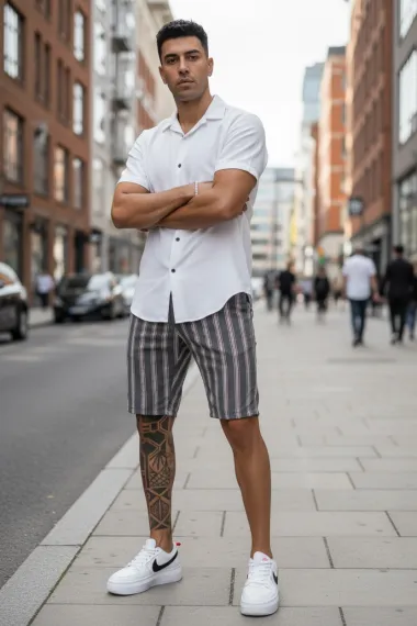 Pantaloni scurti casual, cu imprimeu, 13132