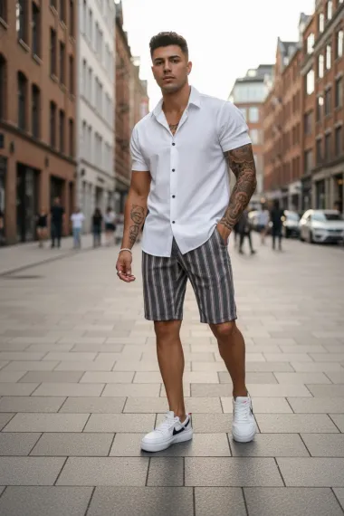 Pantaloni scurti casual, cu imprimeu, 13132