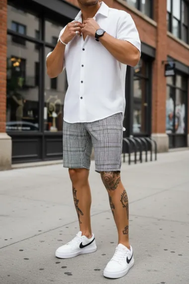 Pantaloni scurti casual, cu imprimeu, 13133 D6-2.1