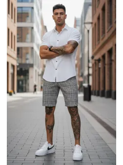 Pantaloni scurti casual, cu imprimeu, 13133 D6-2.1