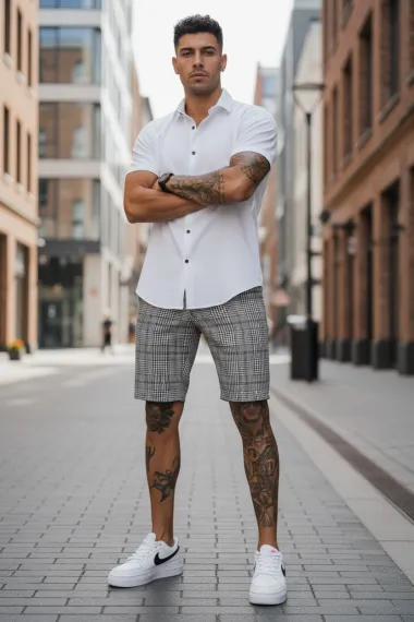 Pantaloni scurti casual, cu imprimeu, 13133 D6-2.1