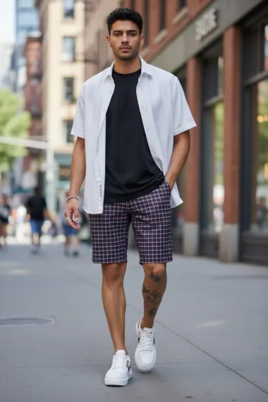 Pantaloni scurti casual, cu imprimeu, 13135