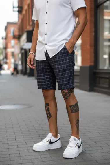 Pantaloni scurti casual, cu imprimeu, 13138 D2-2.2