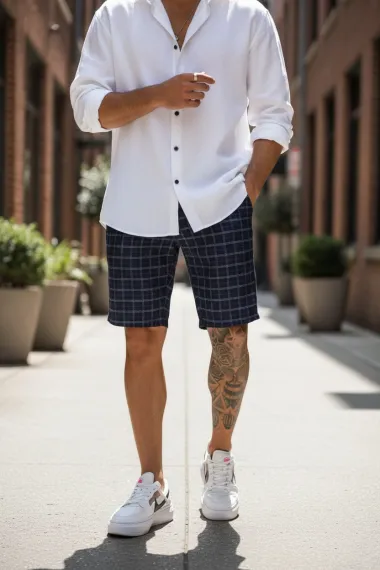 Pantaloni scurti casual, cu imprimeu, 13138 D2-2.2