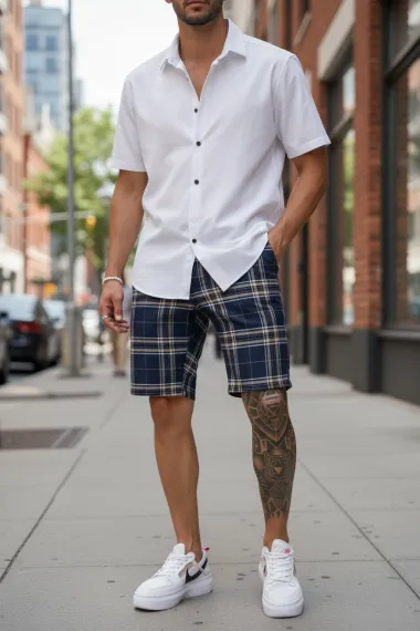 Pantaloni scurti casual, cu imprimeu, 13140 D4-3.3