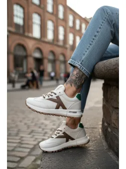 Adidasi dama albi cu maro , casual 70456