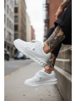 Adidasi barbati casual, albi, VLT L75