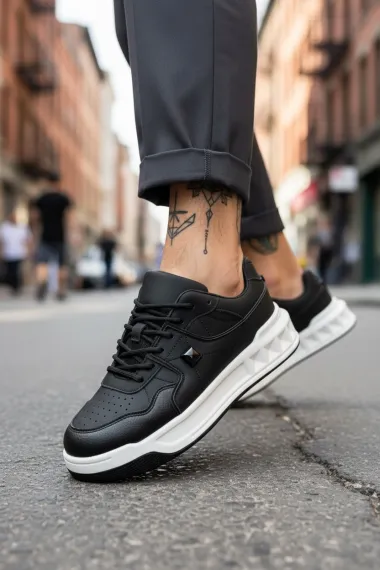 Adidasi barbati casual, negri cu alb, VLT L75