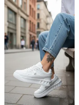 Adidasi dama casual, albi, VLT L77